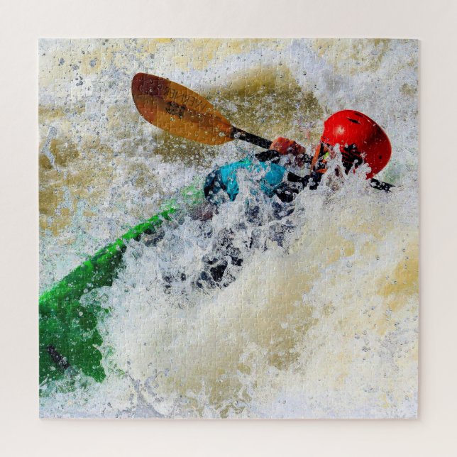 Kayak Whitewater Adrenalin Rush - 20x20 Puzzle (Vertikal)