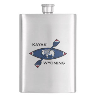 Kayak Wyoming Flag Flachmann