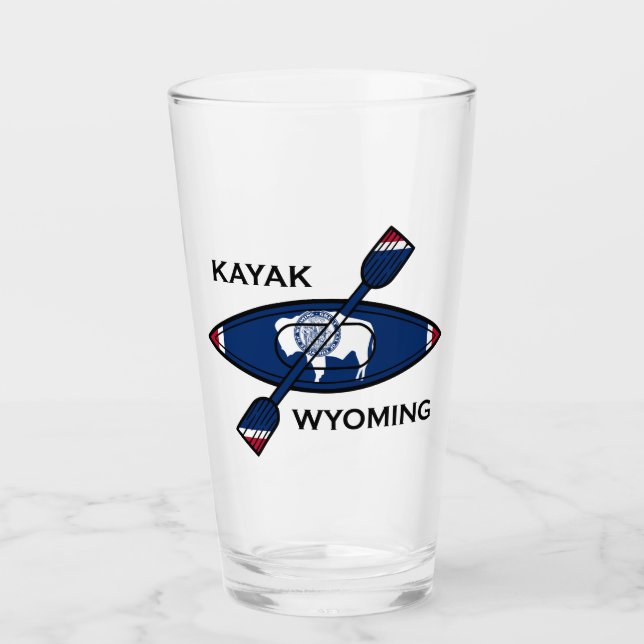 Kayak Wyoming Flag Glas (Vorderseite)