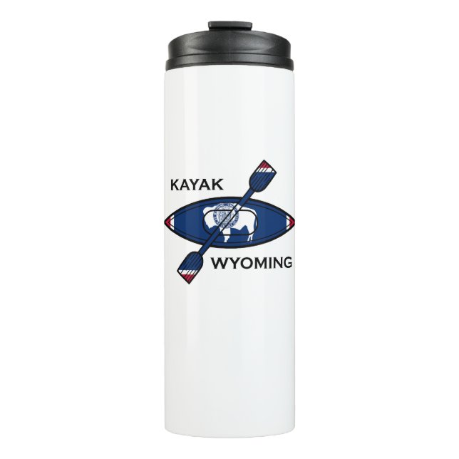 Kayak Wyoming Flag Thermosbecher (Vorderseite)