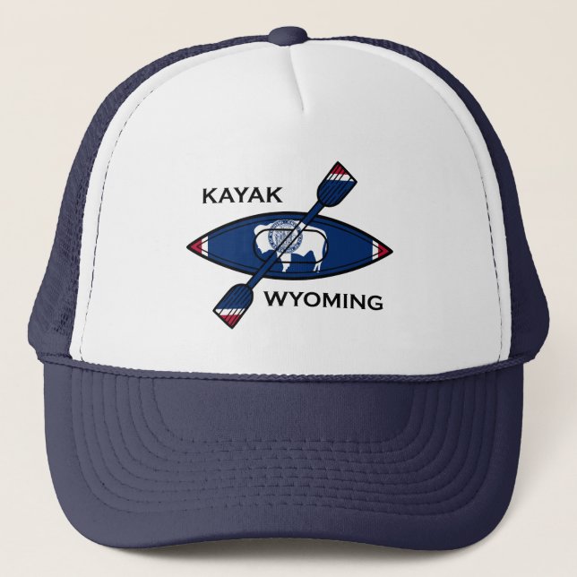 Kayak Wyoming Flag Truckerkappe (Vorderseite)