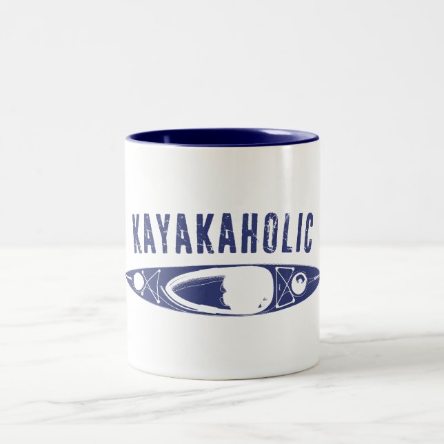 Kayakaholic Zweifarbige Tasse (Mittel)
