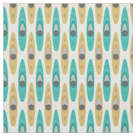 Kayaker Kayak Canoes Muster in Blau und Beige Stoff