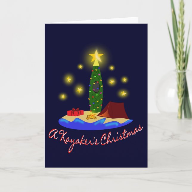 Kayakers-Weihnachtskarte Feiertagskarte (Vorderseite)