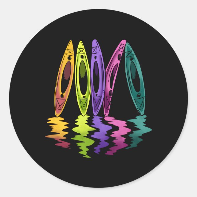Kayaking Boating Kayak Runder Aufkleber (Vorderseite)