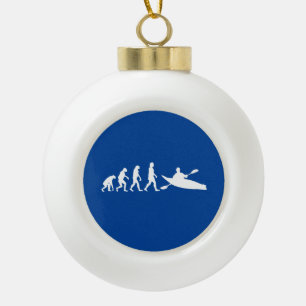 Kayaking Canoeing Evolution Keramik Kugel-Ornament