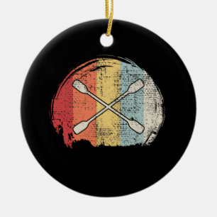 Kayaking Canoeing Retro Keramik Ornament