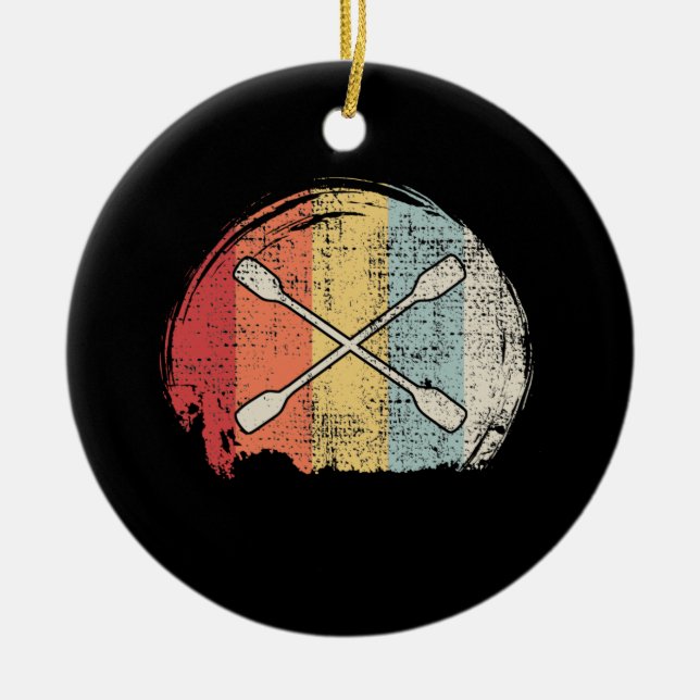 Kayaking Canoeing Retro Keramik Ornament (Vorne)