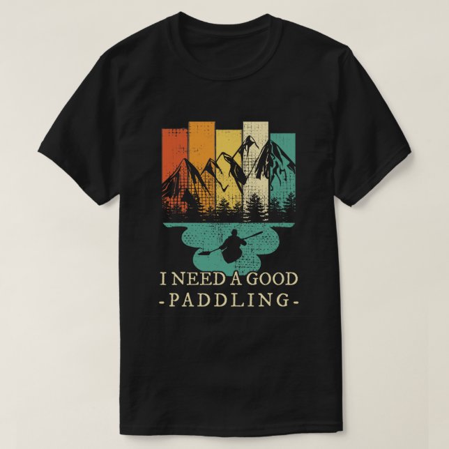 Kayaking Canoeing Retro T-Shirt (Design vorne)