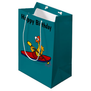 Kayaking Cartoon des lustigen Gummihuhns Mittlere Geschenktüte