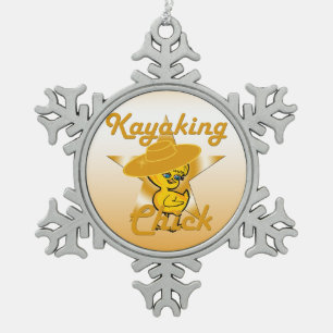 Kayaking Chick #10 Schneeflocken Zinn-Ornament