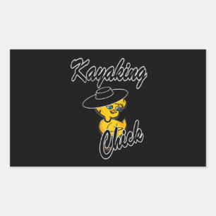 Kayaking Chick #4 Rechteckiger Aufkleber