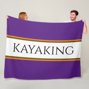 KAYAKING Fun Lila, weiße, orangefarbene Streifen Fleecedecke