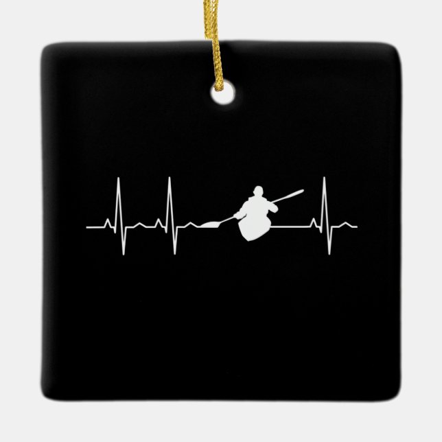 Kayaking Heartbeat Keramikornament (Vorderseite)