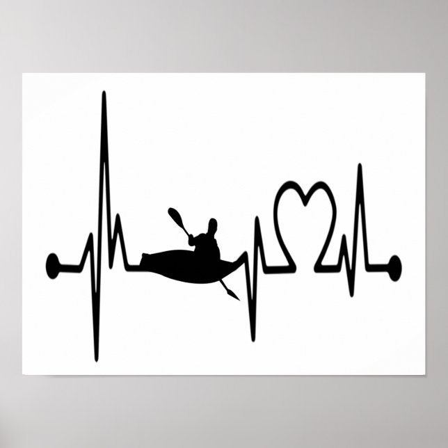 Kayaking Heartbeat Poster (Vorne)