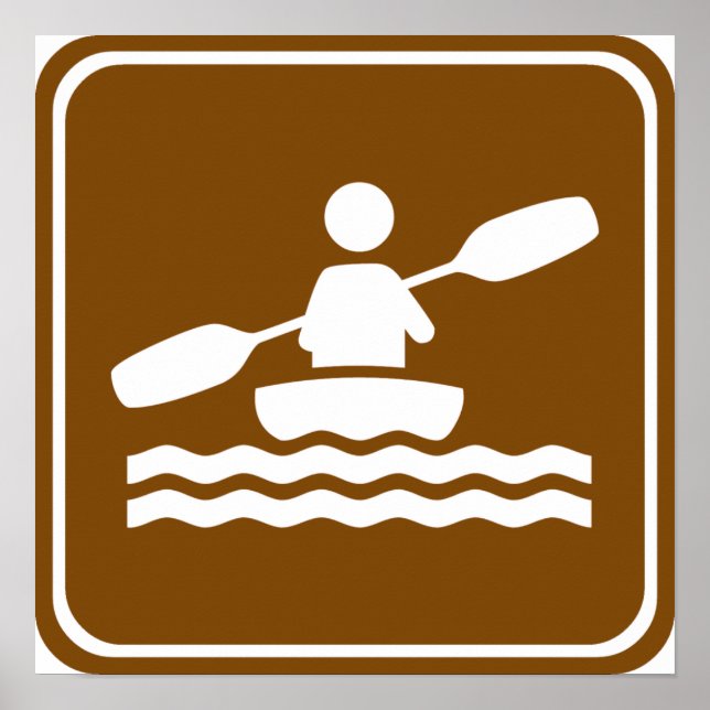 Kayaking Highway Sign Poster (Vorne)
