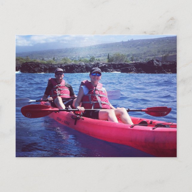 Kayaking in Kona Hawaii Postkarte (Vorderseite)