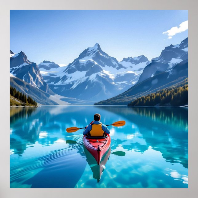  Kayaking in Mountains  Beautiful Nature Poster (Vorne)
