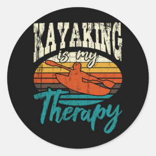 Kayaking ist meine Therapie Funny Kayaking Kayak L Runder Aufkleber