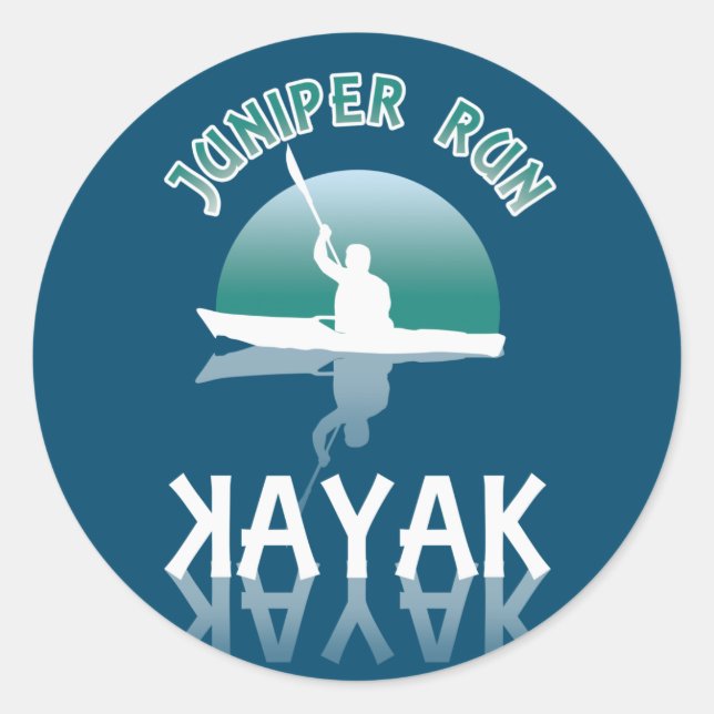 Kayaking Juniper Run - Kayak Runder Aufkleber (Vorderseite)