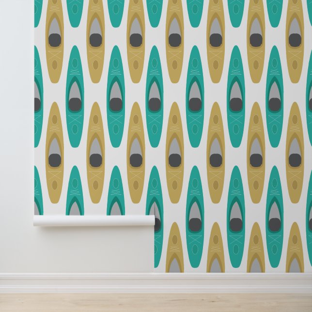 Kayaking Kayak Canoes Pattern Tapete (Anwendung)