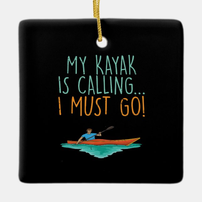 Kayaking Kayak Geschenk Keramikornament (Vorderseite)