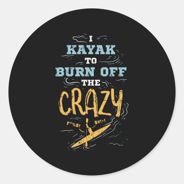 Kayaking Kayaker Runder Aufkleber (Vorderseite)