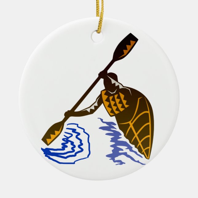 Kayaking Keramik Ornament (Vorne)