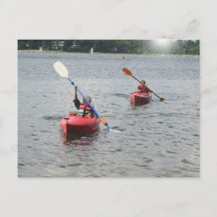 Kayaking Kids Postcard Postkarte