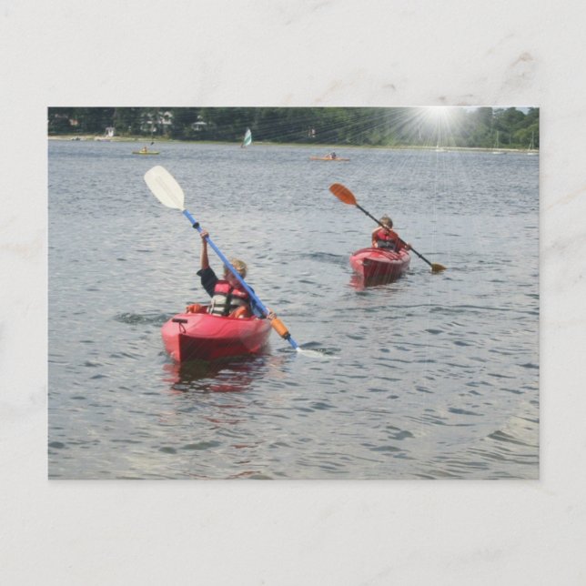 Kayaking Kids Postcard Postkarte (Vorderseite)