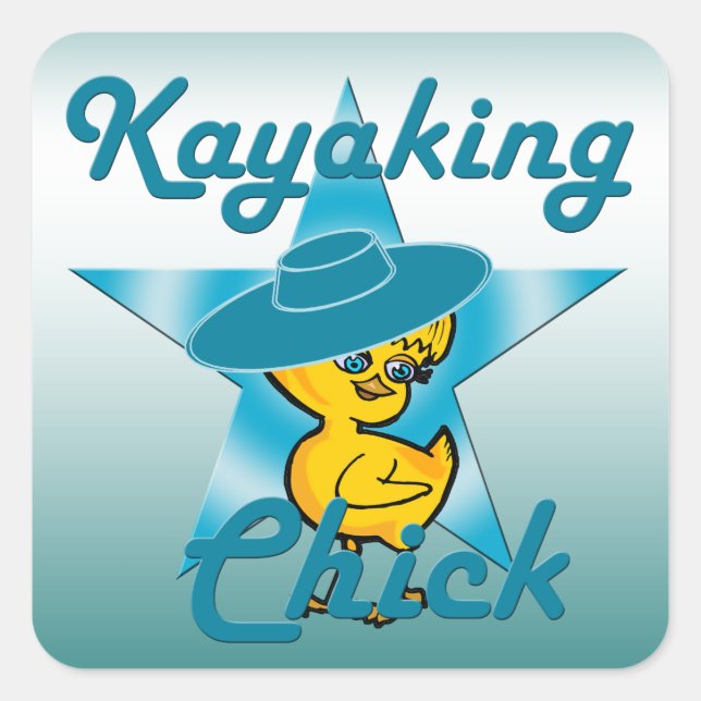 Kayaking Küken #7 Quadratischer Aufkleber (Vorderseite)