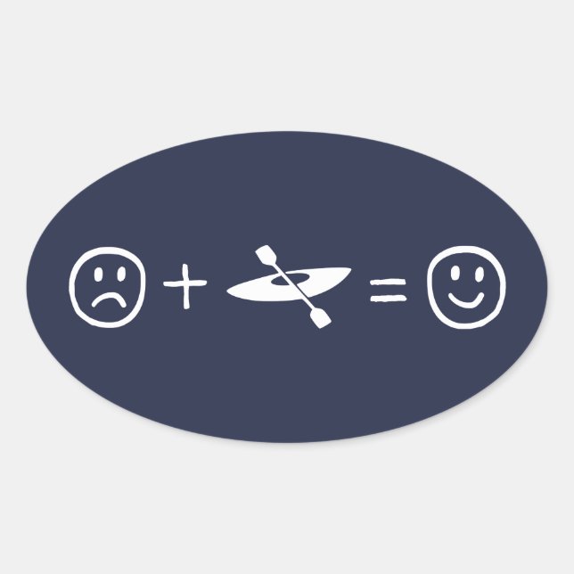 Kayaking macht dich glücklich ovaler aufkleber (Vorderseite)
