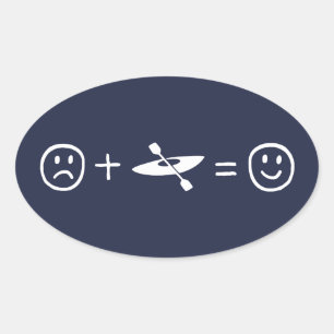 Kayaking macht Sie glücklich Ovaler Aufkleber