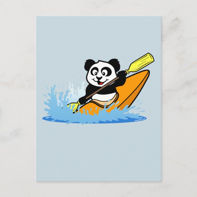 Kayaking Panda Postkarte (Vorderseite)