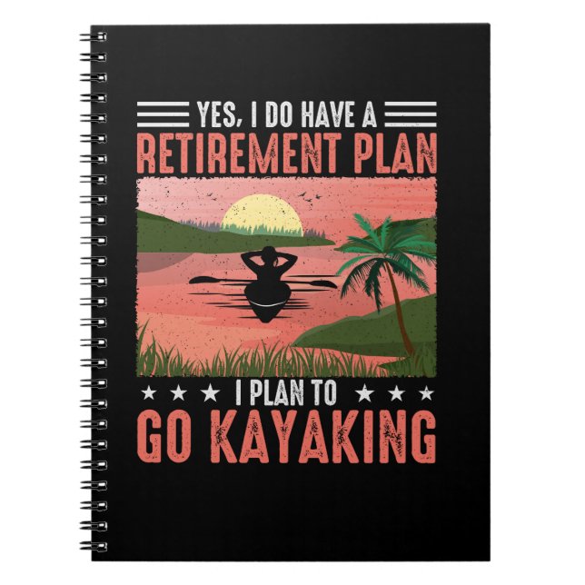 Kayaking-Plan für die Rentenkasse Notizblock (Vorderseite)