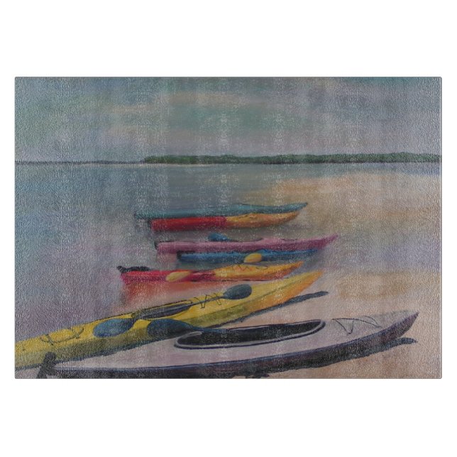 KAYAKING REISE Glasschneiden-Brett Schneidebrett (Vorderseite)