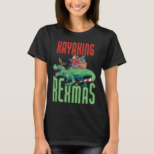 Kayaking Rexmas T-rex Dinosaur Weihnachtsfeiertag T-Shirt