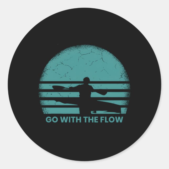 Kayaking River Kayak Kayaker Runder Aufkleber (Vorderseite)