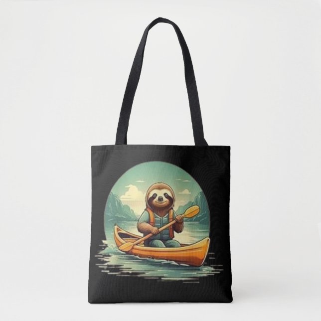 Kayaking Sloth Canoe Lover Funny Animals Vintag (Vorderseite)