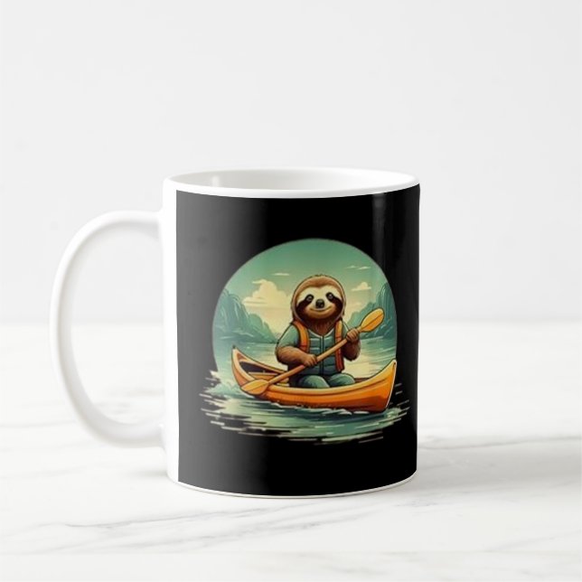 Kayaking Sloth Canoe Lover Funny Animals Vintag Kaffeetasse (Links)