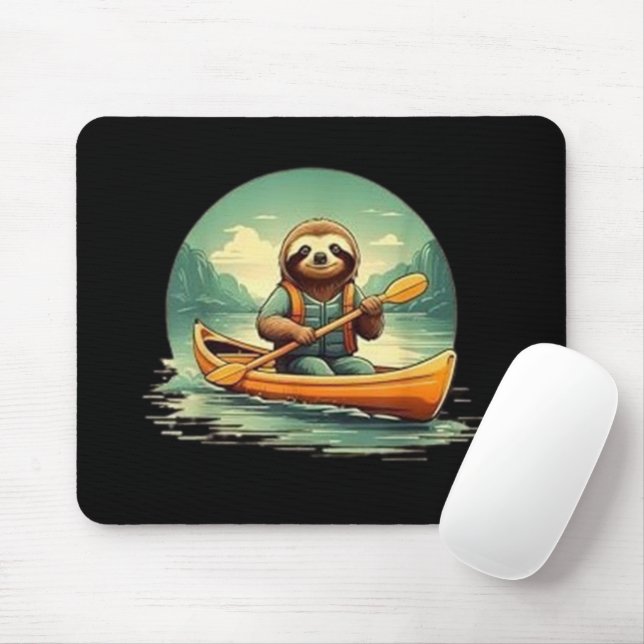 Kayaking Sloth Canoe Lover Funny Animals Vintag Mousepad (Mit Mouse)
