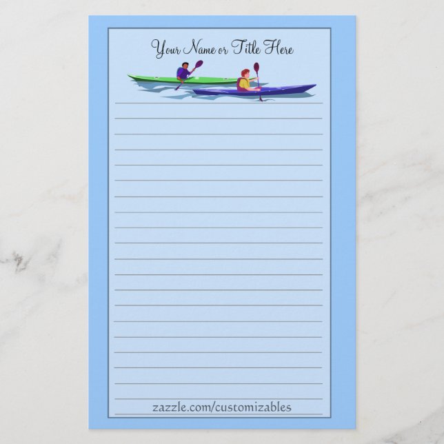 Kayaking Stationery Briefpapier (Vorderseite)