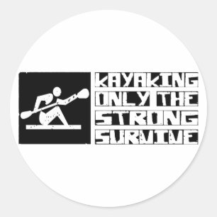 Kayaking Survive Runder Aufkleber