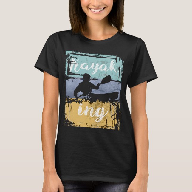 Kayaking T-Shirt - Vintag Retro Kayak (Vorderseite)