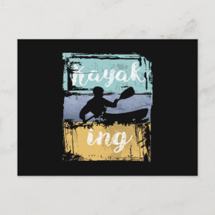 Kayaking T-Shirt - Vintag Retro Kayak Postkarte