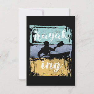 Kayaking T-Shirt - Vintag Retro Kayak RSVP Karte
