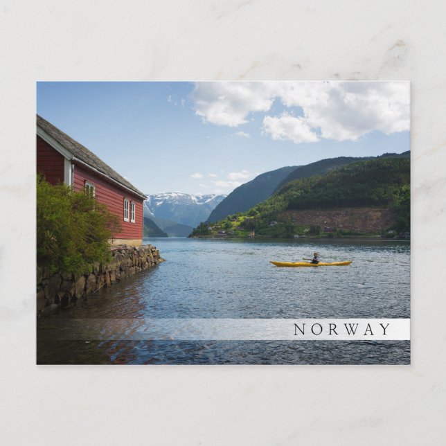 Kayaking the Hardangerfjord in Norwegen Postkarte (Vorderseite)