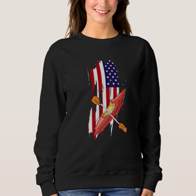 Kayaking USA Flag Boating  Kayaker Kayak Expert Gr Sweatshirt (Vorderseite)