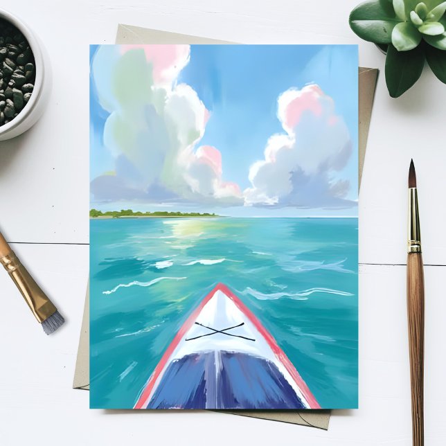 Kayaking Watercolor Postkarte (Von Creator hochgeladen)