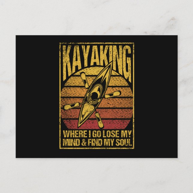 Kayaking Where I lose my mind Funny Postkarte (Vorderseite)